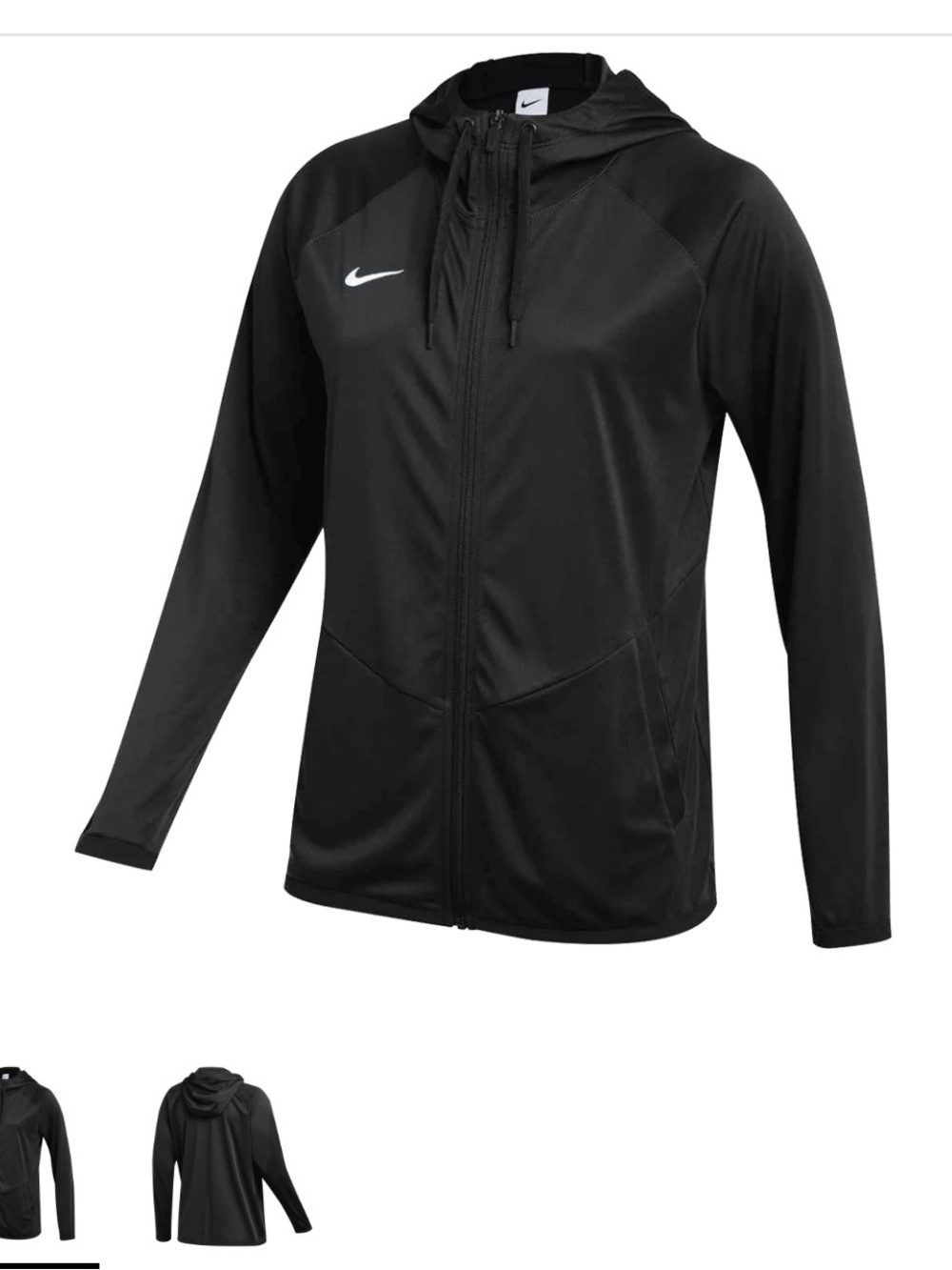 Nike Black Full-Zip Lightweight Hooded Windbreaker WOMEN
